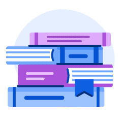 Une illustration d’une pile de quatre livres.